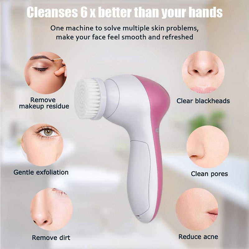 5 in 1 Face Cleansing Brush